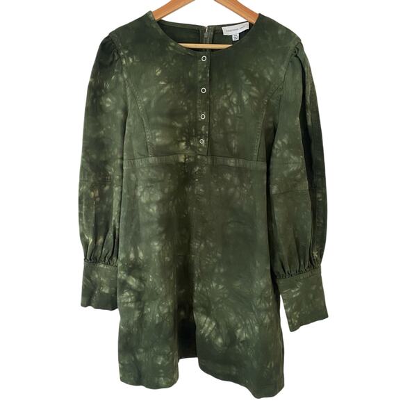 Anthropologie Something Navy Edie Long Sleeve Dress Green Tie Dye Size XXL NWT - Picture 4 of 9